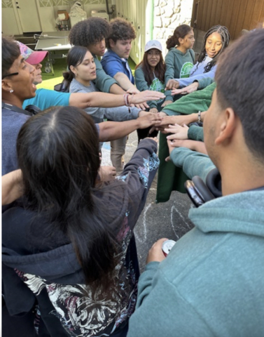 original Learn4life students participate in team building skills during camp